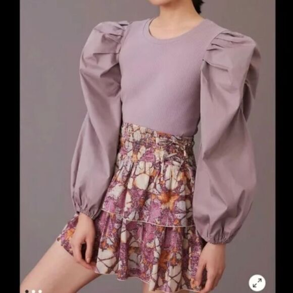 NWT Anthropologie Lea & Viola puff-sleeved top - Picture 1 of 6